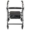 Mckesson 4-Wheel Rollator, McKesson, Silver, Folding Alum Frame, 300 lb. Cap 146-R726SL